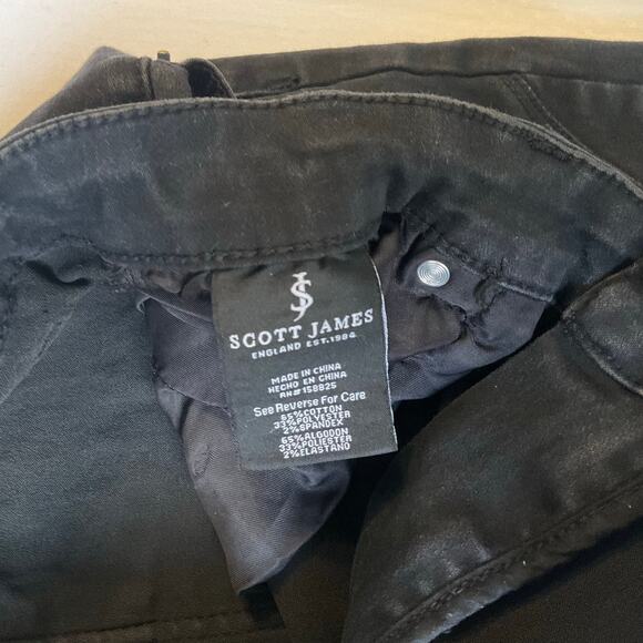 Scott James Men Jeans size W36 x L30 Black Mid Rise Stretch Slim Fit - Picture 9 of 11